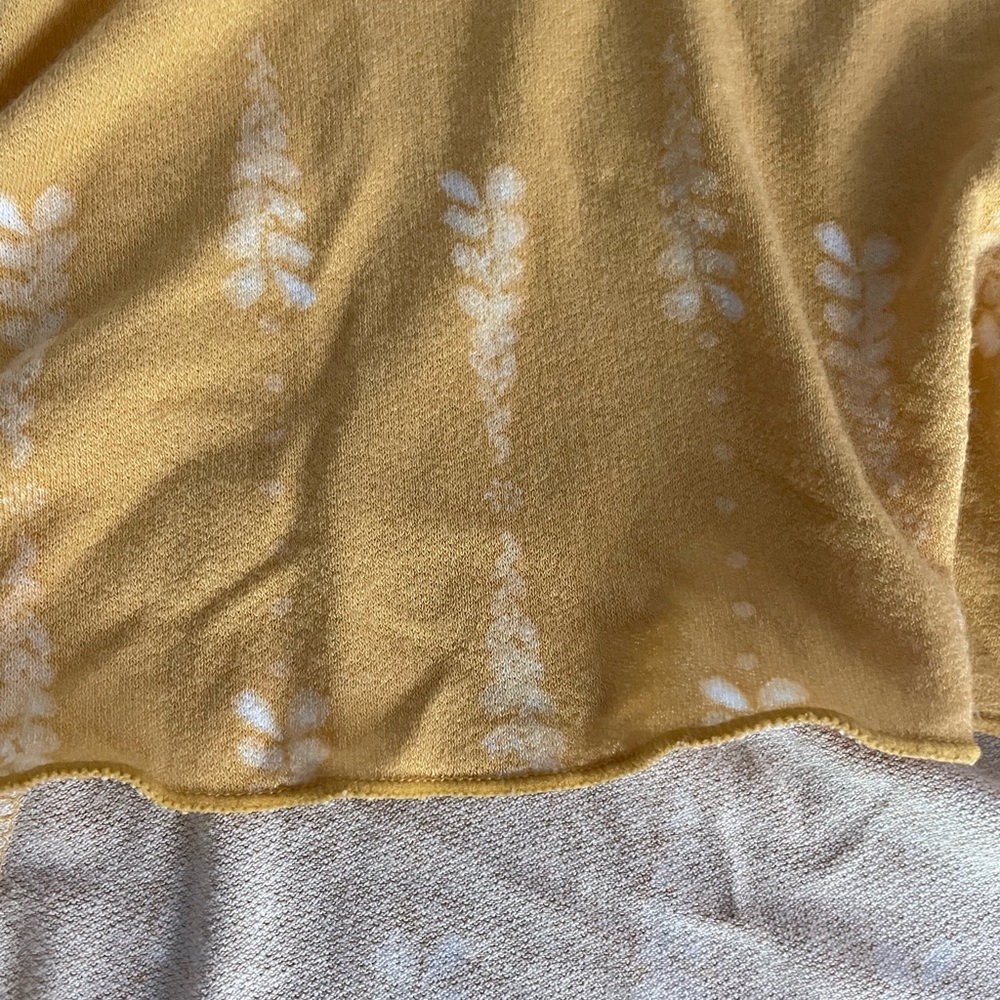 SO Floral Racerback Babydoll Tank High Low Hem Y2K Womens Small Yellow - Picture 4 of 10